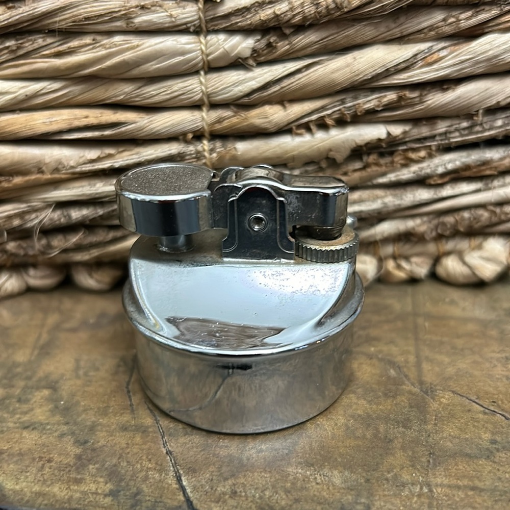Small chrome table lighter